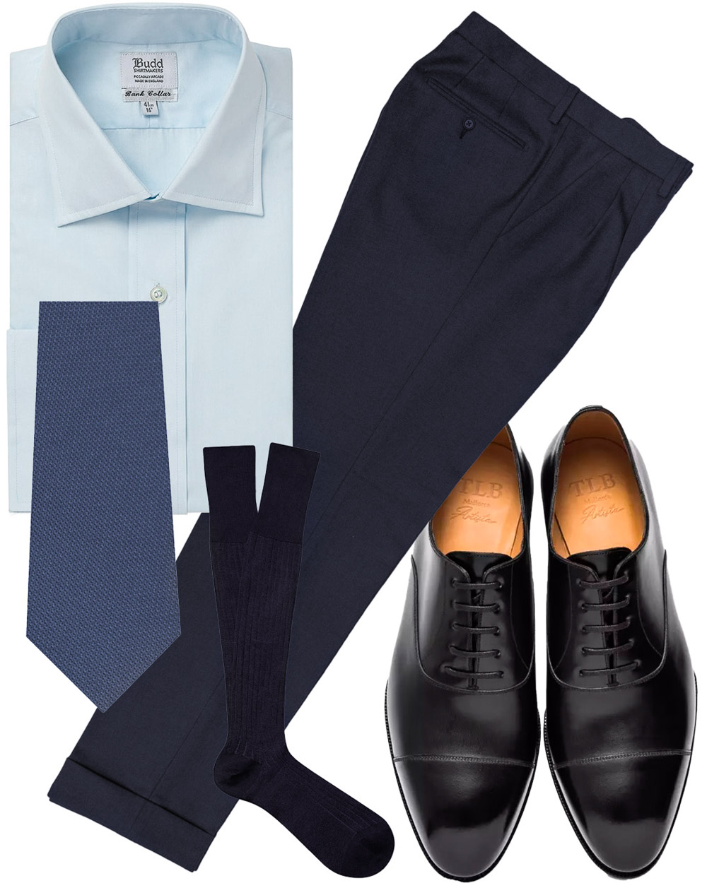 kombination med blåt jakkesæt