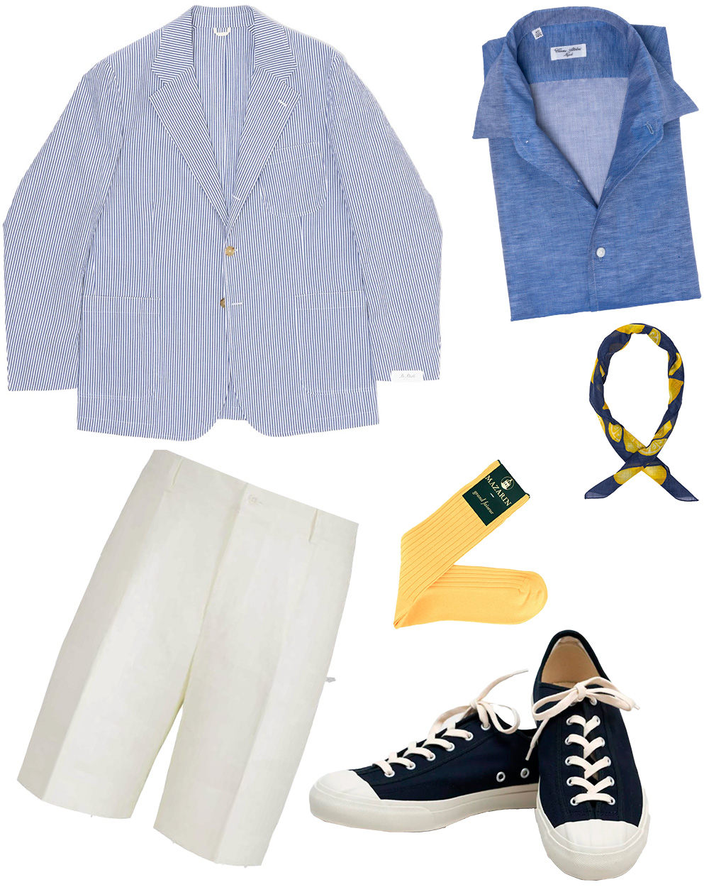 sommerstil med blå jakke