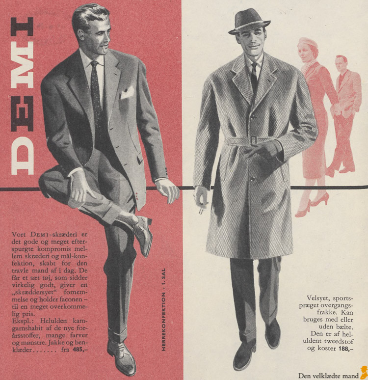 Tøj til mænd forår og sommer ifølge Illum i 1957